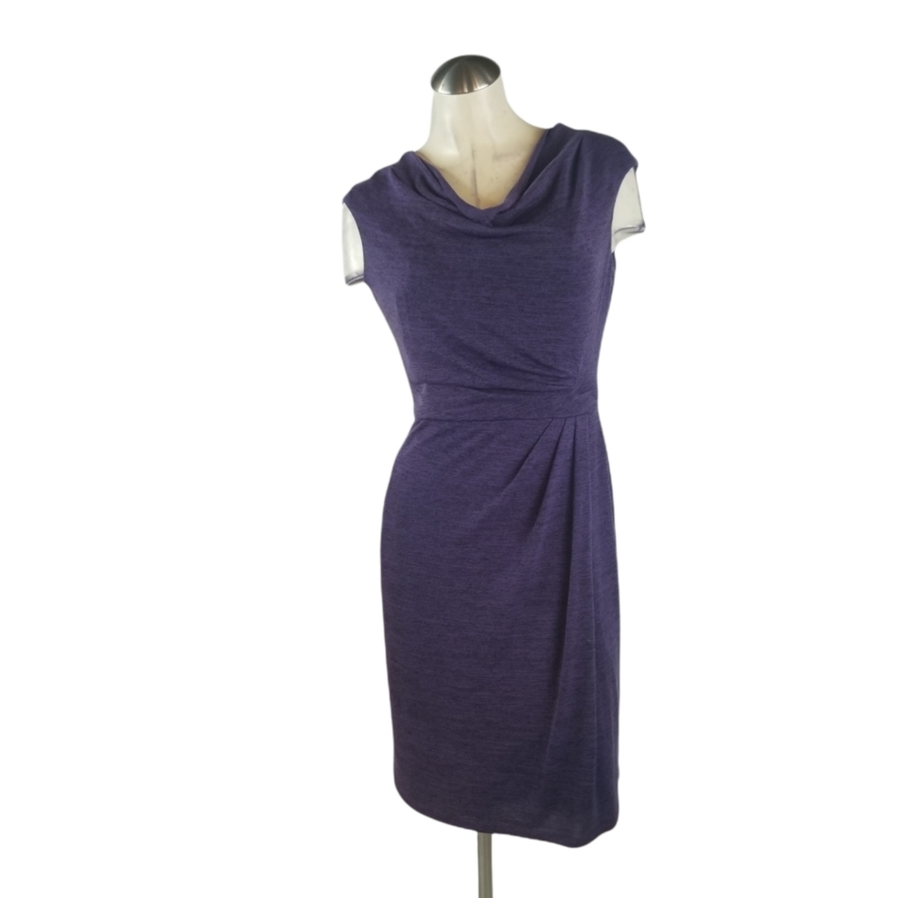 American Living by Ralph Lauren Size 6 Purple Black Dress Drape Neck